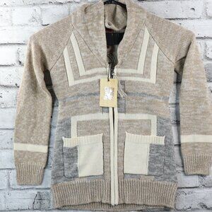 Triple 5 Soul Women's Medium Full Zip Sweater BNWT Brown and Gray